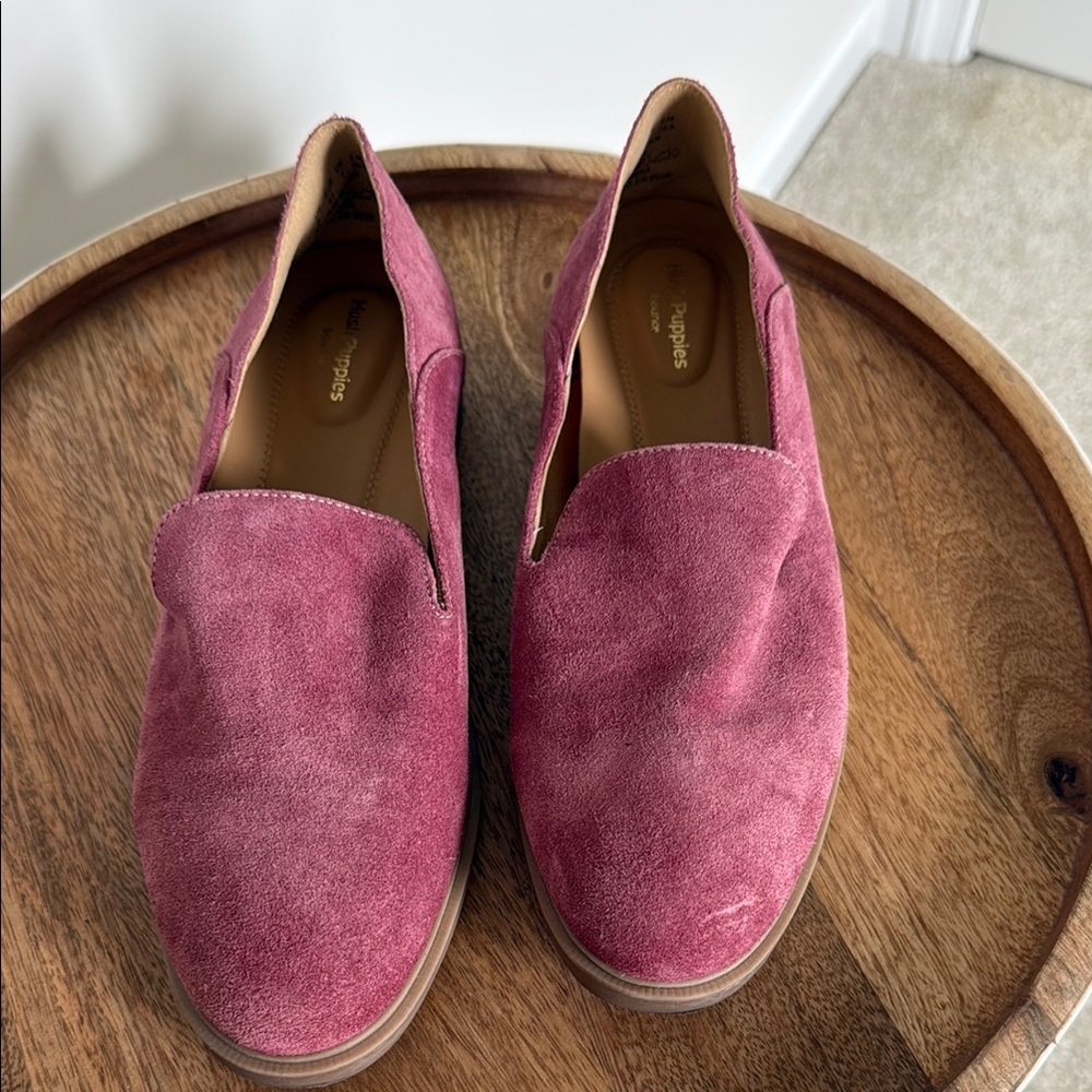 Pink Suede Slip-On Shoes - Comfy Hush Puppies